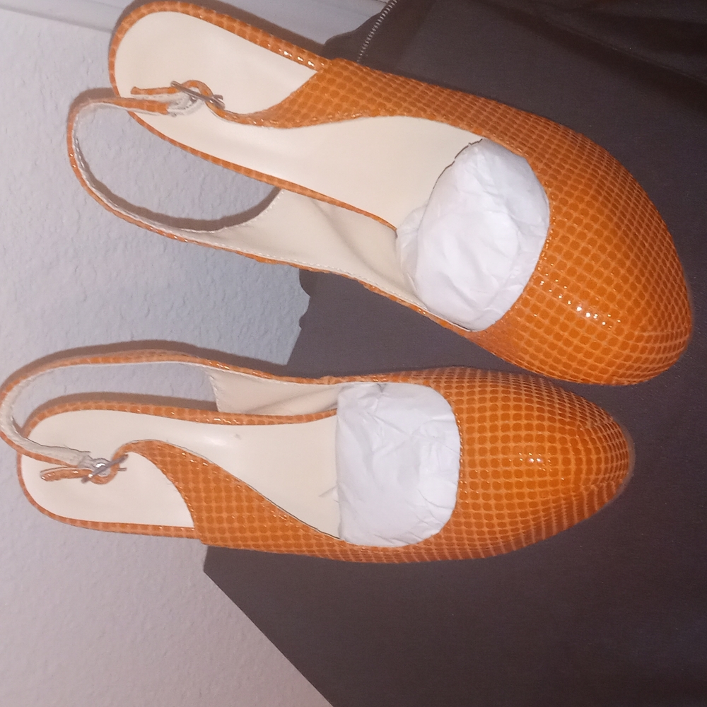 Orange Stiletto Pumps